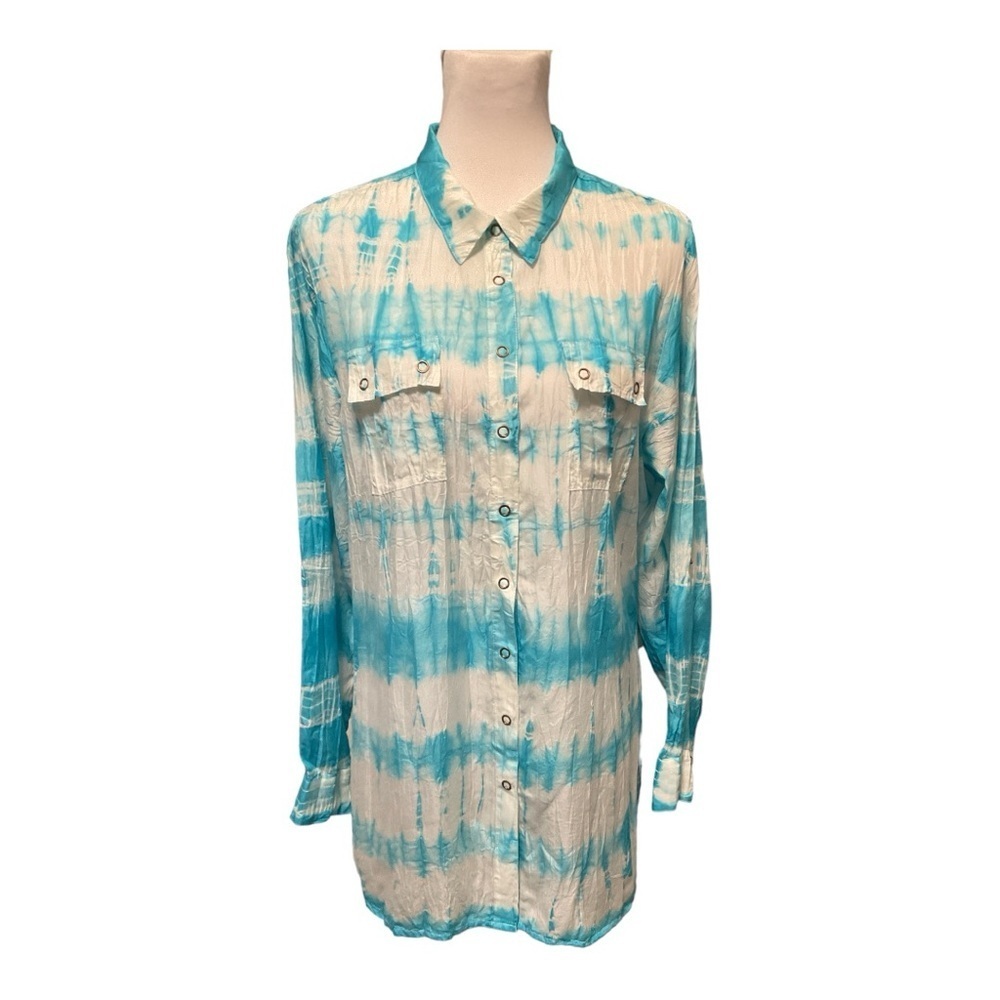 Soft‎ Surroundings Tie Dye Silk Top Size L